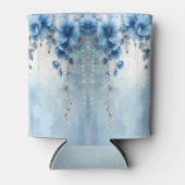 Blue Flowers and Pearls Can Cooler (Voorkant)