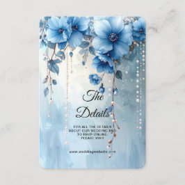 Blue Flowers and Pearls Detail Enclosure Informatiekaartje