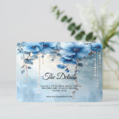 Blue Flowers and Pearls Detail Informatiekaartje (Staand voorkant)