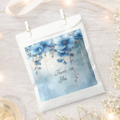 Blue Flowers and Pearls Favor Bag Bedankzakje (Geknipt)