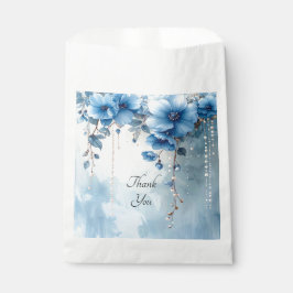 Blue Flowers and Pearls Favor Bag Bedankzakje