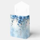 Blue Flowers and Pearls Favor Box Bedankdoosjes (Geopend)
