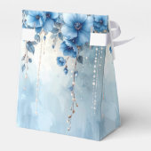 Blue Flowers and Pearls Favor Box Bedankdoosjes (Achterkant)