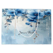 Blue Flowers and Pearls Gift Bag Groot Cadeauzakje (Achterkant)