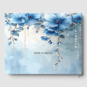 Blue Flowers and Pearls Guest Book Gastenboek (Achterkant)