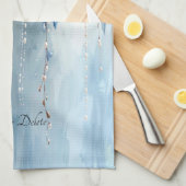 Blue Flowers and Pearls Kitchen Towel Theedoek (Quarter Fold)