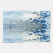 Blue Flowers and Pearls Kitchen Towel Theedoek (Horizontaal)