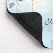 Blue Flowers and Pearls Mousepad Muismat (Hoek)