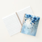 Blue Flowers and Pearls Notebook Notitieboek (Binnen)