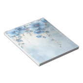 Blue Flowers and Pearls Notepad Notitieblok (Schuin)