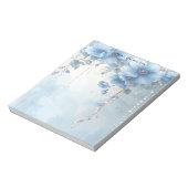 Blue Flowers and Pearls Notepad Notitieblok (Linkerzijde)