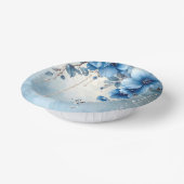 Blue Flowers and Pearls Papieren Kommen (Gebogen)