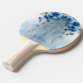Blue Flowers and Pearls Ping Pong Paddle Tafeltennisbatje (Voorkant Gekanteld)