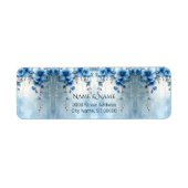 Blue Flowers and Pearls Return Address Label (Voorkant)