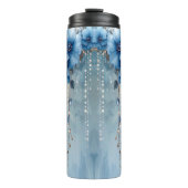 Blue Flowers and Pearls Thermal Tumbler Thermosbeker (Voorkant)