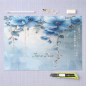 Blue Flowers and Pearls Tissue Paper Tissuepapier (Craft)