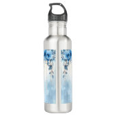 Blue Flowers and Pearls Water Bottle Waterfles (Achterkant)