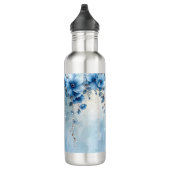 Blue Flowers and Pearls Water Bottle Waterfles (Rechts)