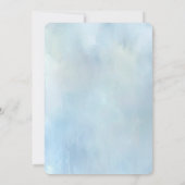 Blue Flowers and Pearls Wedding Invitation Kaart (Achterkant)