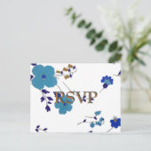 Blue Flowers Art Uitnodiging Briefkaart (Staand voorkant)