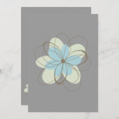 Blue Flowers Baby shower Kaart (Voorkant / Achterkant)