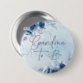 Blue Flowers Baby shower oma te worden Ronde Button 7,6 Cm (Voorkant /achterkant)