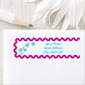 Blue Flowers Background Return Address Sticker (Insitu)