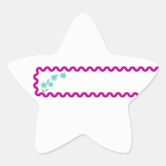 Blue Flowers Background Star Sticker (Voorkant)