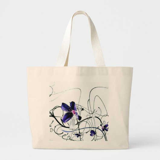 Blue Flowers Bag Grote Tote Bag (Voorkant)