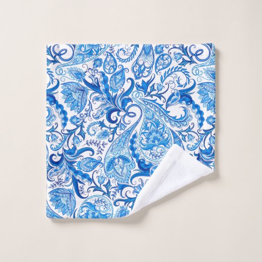 Blue Flowers Bath Towelset Bad Handdoek (Wasdoekje)