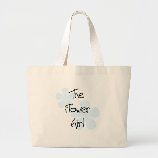 Blue Flowers Bloemenmeisje Grote Tote Bag (Voorkant)