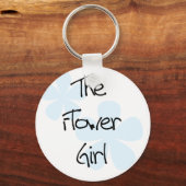 Blue Flowers Bloemenmeisje Sleutelhanger (Voorkant)