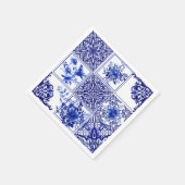 Blue flowers, blue china, porselein, birds servet (Hoek)