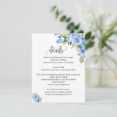 Blue Flowers Boho Chic Western Details insert card Kaart (Staand voorkant)