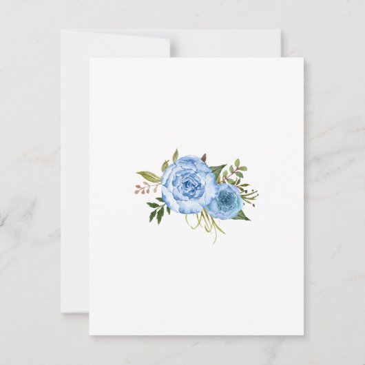 Blue Flowers Boho Chic Western Details insert card Kaart (Achterkant)