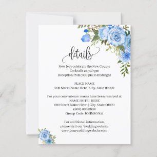 Blue Flowers Boho Chic Western Details insert card Kaart
