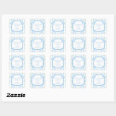 Blue Flowers & Bow Boy Baby shower Bedankt Vierkante Sticker (Vel)