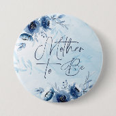 Blue Flowers Boy Baby shower Moeder om te zijn Ronde Button 7,6 Cm (Voorkant)