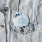 Blue Flowers Boy Baby shower Moeder om te zijn Ronde Button 7,6 Cm (In situ)