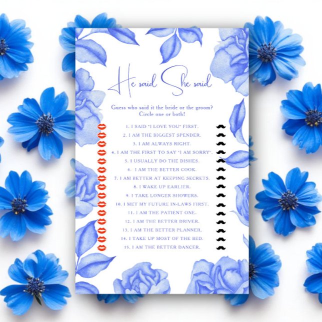 Blue flowers Bridal shower He said she said (Creator heeft geüpload)