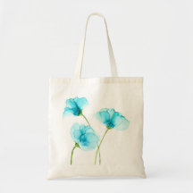 Blue Flowers Canvas tas