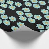 Blue Flowers Daisy Blossom Cadeaupapier (Hoek)