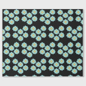 Blue Flowers Daisy Blossom Cadeaupapier (Vlak)