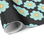 Blue Flowers Daisy Blossom Cadeaupapier (Rol Hoek)