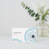 Blue flowers dandelions feminine elegant minimal  visitekaartje (Staand voorkant)