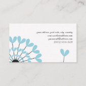 Blue flowers dandelions feminine elegant minimal  visitekaartje (Achterkant)