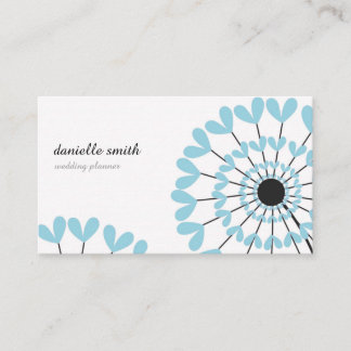Blue flowers dandelions feminine elegant minimal  visitekaartje