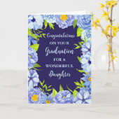 Blue Flowers Dochter Gefeliciteerd Afstuderen Kaart (Gele Bloem)