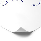 Blue Flowers Doop Welkom Poster (Hoek)