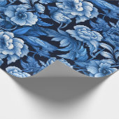 Blue Flowers dramatisch Giftwrap Cadeaupapier (Hoek)